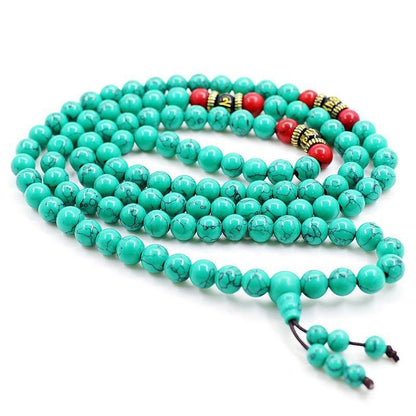 Mythstone Tibetan Turquoise Purification Necklace Mala