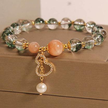 Pulsera de confianza con dije de calabaza fantasma verde Mythstone