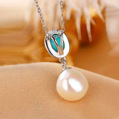 Mythstone 925 Sterling Silver Pearl Turquoise Healing Wisdom Necklace Pendant Ring Earrings