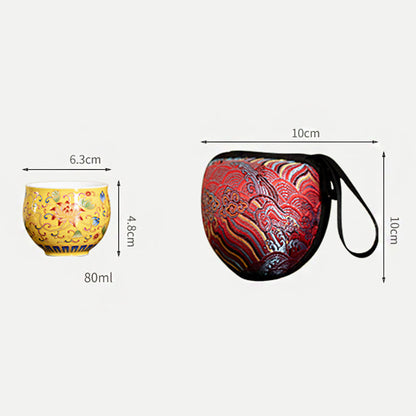 Mythstone Lotus Flower Pod Pattern Ceramic Teacup Kung Fu Tea Cup 80ml