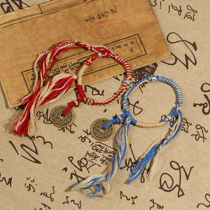 Pulsera trenzada hecha a mano con fantasmas de la montaña Mythstone que gastan dinero, riqueza y prosperidad