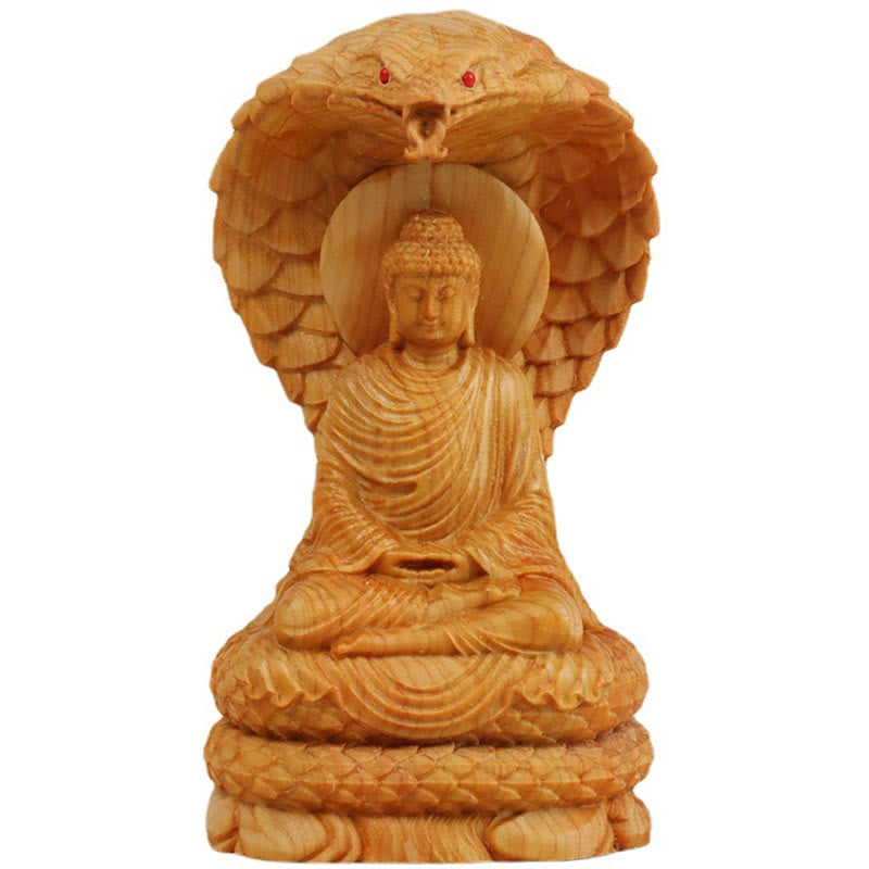 Mythstone Handmade Thuja Sutchuenensis Wood Tathagata Buddha Ward Off Evil Spirits Decoration