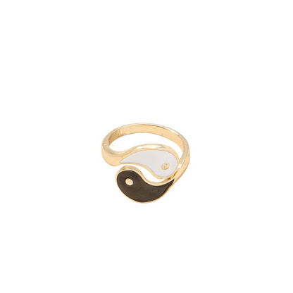 Mythstone Yin Yang Symbol Adjustable Blessing Couple Ring