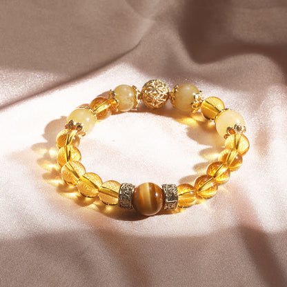 Mythstone Citrine Generosity Prosperity Beaded Bracelet