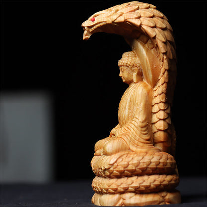 Mythstone Handmade Thuja Sutchuenensis Wood Tathagata Buddha Ward Off Evil Spirits Decoration