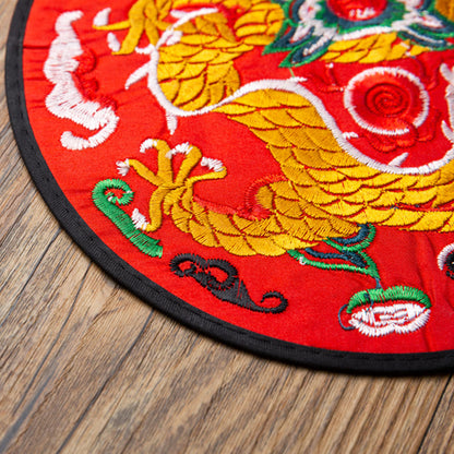 Mythstone Dragon Embroidery Cup Mat Pad Tea Cup Coaster Kung Fu Tea Mat