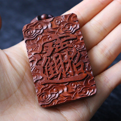 Mytthstone Natural Lightning Struck Jujube Wood PiXiu Copper Coin Good Fortune Necklace Pendant