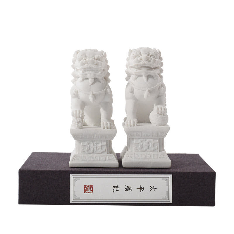 Mythstone 2Pcs Lion Statue Courage Strength Resin Home Office Decoration