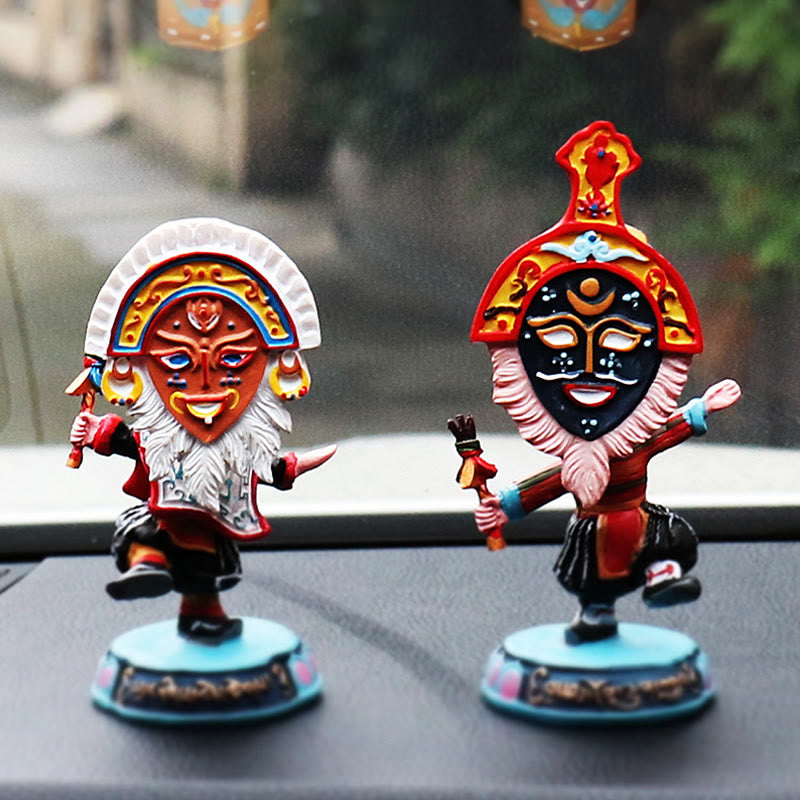 Mythstone Tibetan Opera Face Mask Puppet Home Office Car Decoration Ornament