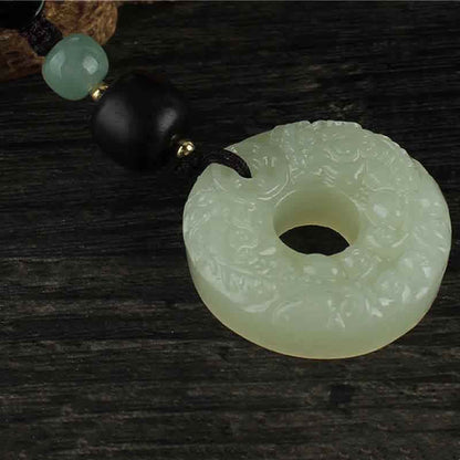 Mythstone PiXiu Jade Peace Buckle Abundance Wealth Key Chain