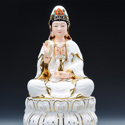 Mythstone Chenrezig Bodhisattva Avalokitesvara Success Ceramic Statue Home Decoration