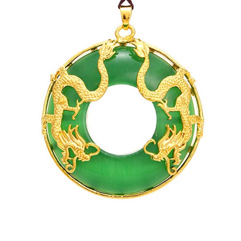 Mythstone Tibetan Jade Dragon Necklace Pendant