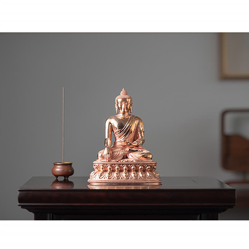 Mythstone Gautama Shakyamuni Buddha Figurine Serenity Copper Statue Home Decoration