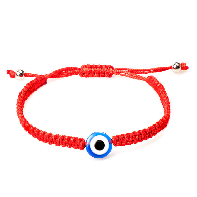 Mythstone 4Pcs Evil Eye Seven Knot Red String Protection Bracelet