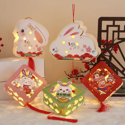 Mythstone DIY Good Luck Cute Rabbit Paper Lantern Lamp Mid-Autumn Festival Lantern Decoration