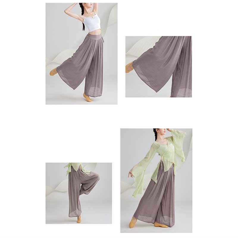 Pantalones anchos de lino y algodón de Mythstone para yoga y danza 