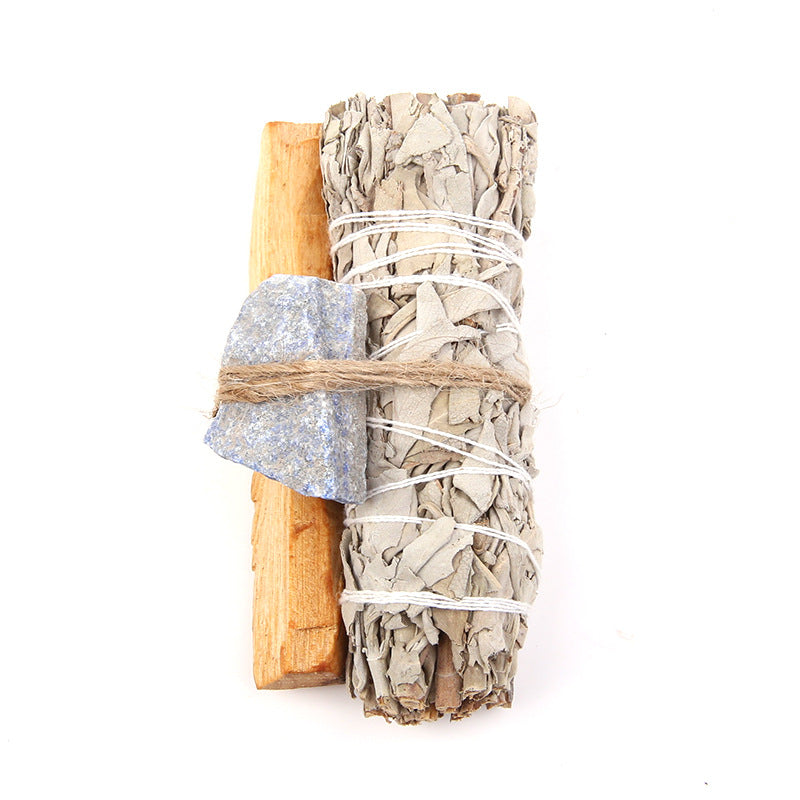 Mythstone Natural Palo Santo Amatista Verde Aventurina Cristal Salvia Blanca Purificación Juego de Altar Suministros Espirituales