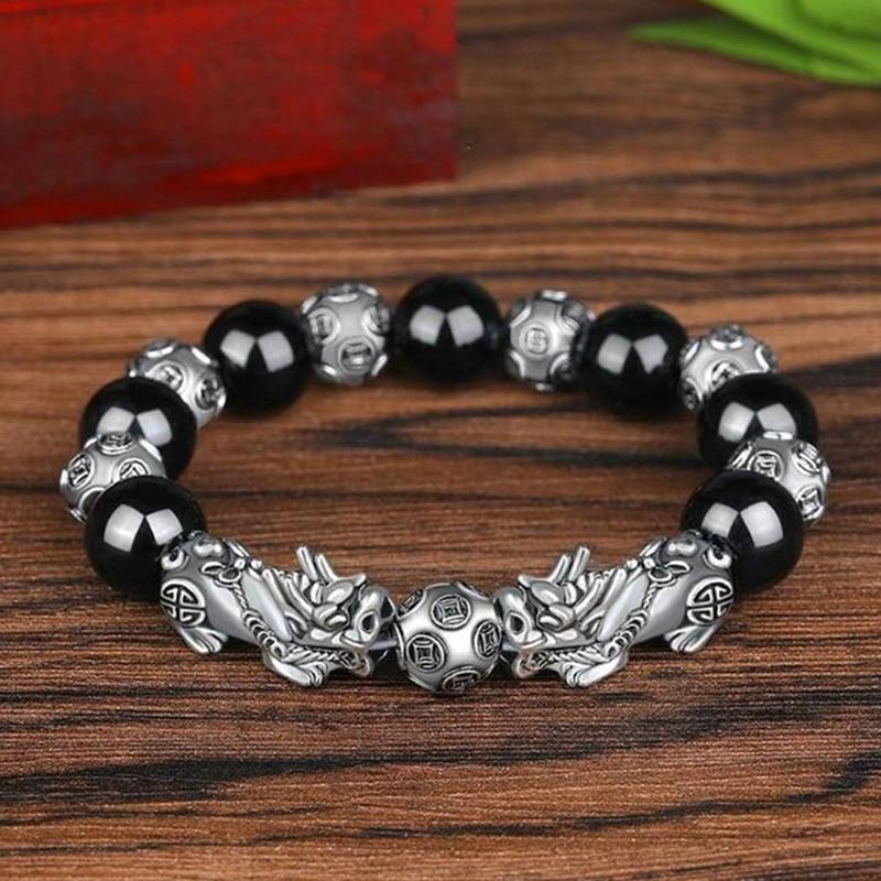 Pulsera de obsidiana PiXiu con fengshui tibetano Mythstone 