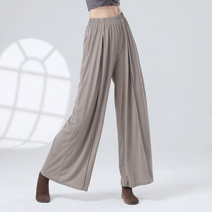 Mythstone Solid Color Loose Wide Leg Pants Dance Women's Yoga Pants