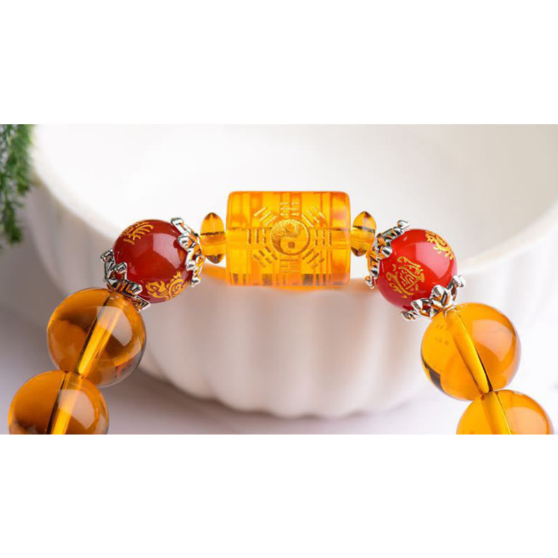 Mythstone Natural Citrine Fortune Happiness Bracelet