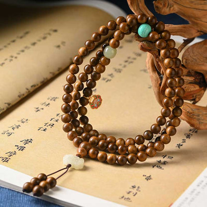 Mythstone Tibetan Rosewood Protection Calm Bracelet Mala