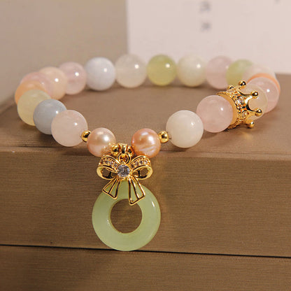 Mythstone Morganite Peace Buckle Jade Confidence Bracelet