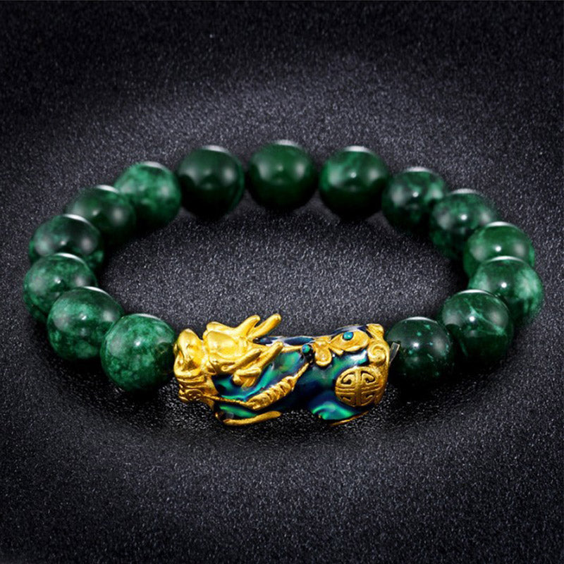 Pulsera protectora de jade PiXiu de FengShui de Mythstone