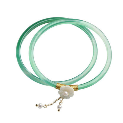 Mythstone Natural Cyan White Jade Success Bracelet