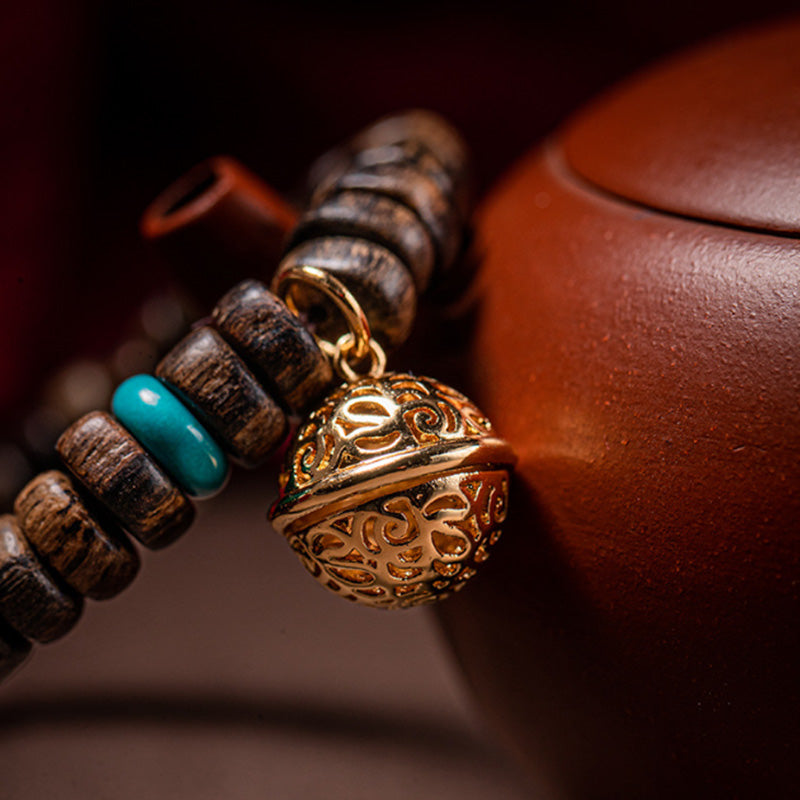 Mythstone Agarwood Red Agate Turquoise Balance Strength Bracelet