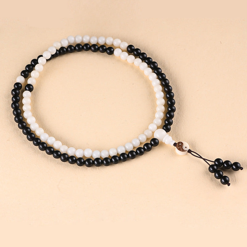 Mythstone Ebony YinYang Protection Necklace Mala