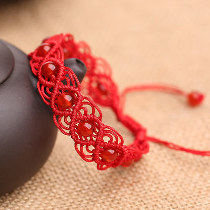 Mythstone Red Agate Confidence Red String Bracelet