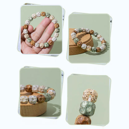 Pulsera de riqueza y auspiciosidad con semillas de Bodhi de colores naturales Mythstone 