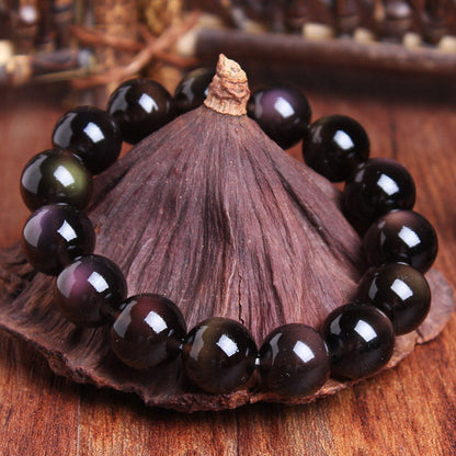 Pulsera positiva de obsidiana arcoíris natural Mythstone