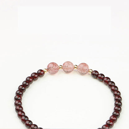 MythStone Natural Garnet Strawberry Quartz Calm Bracelet