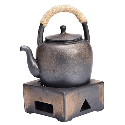 Mythstone Retro Brown Chinese Gongfu Tea Ceramic Kung Fu Teapot 700ml With Base