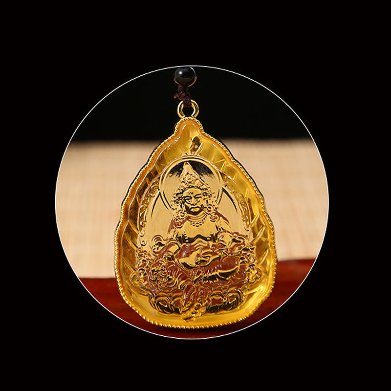 Mythstone Tibetan Buddha Liuli Crystal Serenity Necklace Pendant