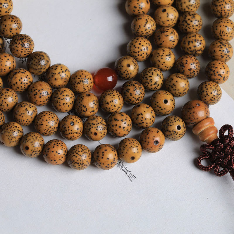 Mythstone 108 Mala Beads Bodhi Seed Red Agate Auspiciousness Bracelet