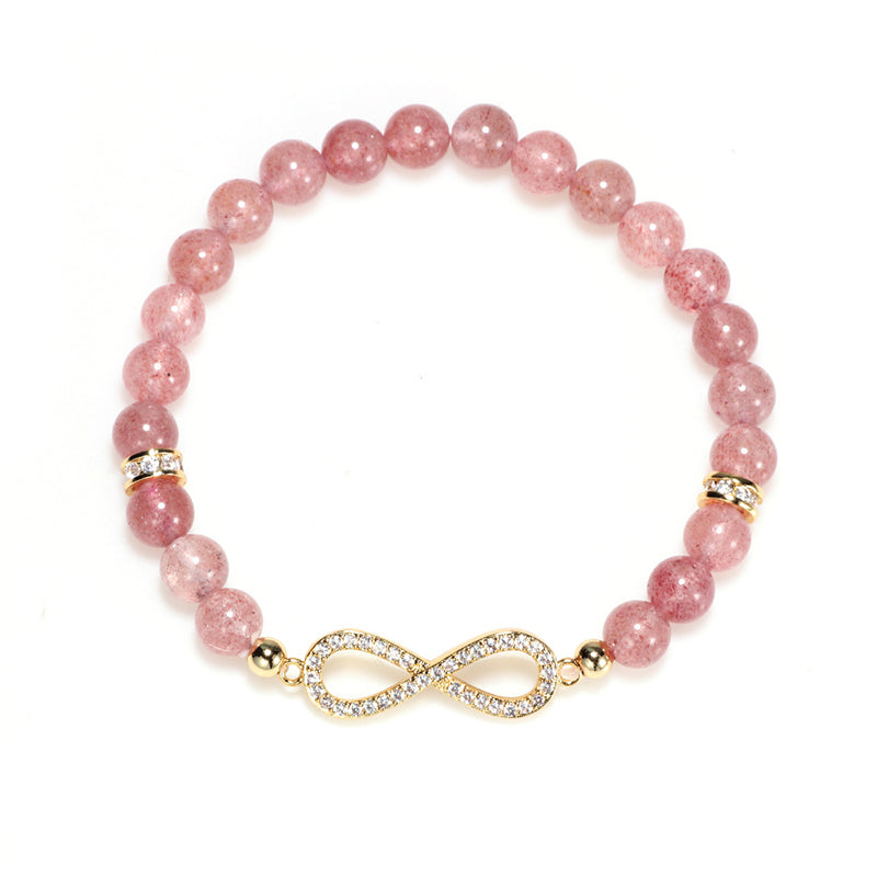 Mythstone Natural Strawberry Quartz Positivity Healing Bracelet