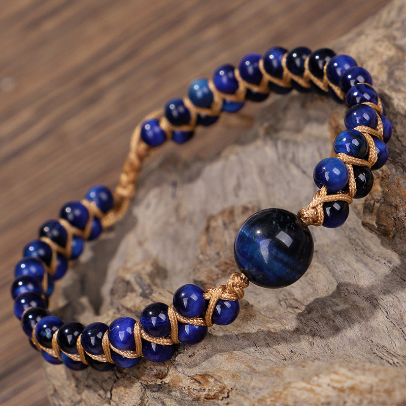 MythStone Divine Blue Tiger Eye Stone Protection Bracelet