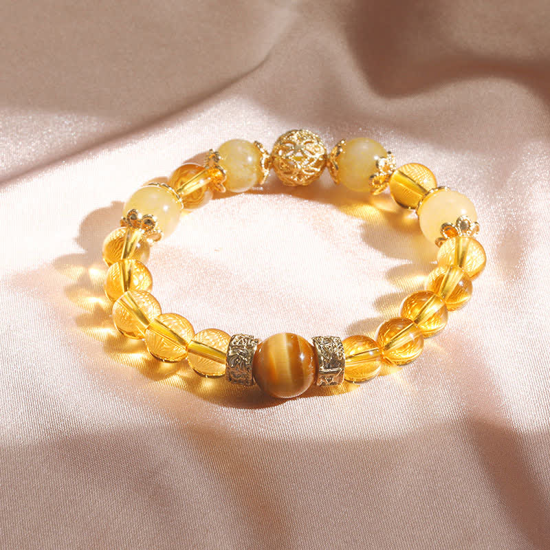 Mythstone Citrine Generosity Prosperity Beaded Bracelet