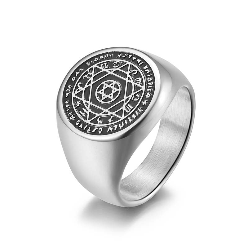 Mythstone 12 Constellations of the Zodiac Star of David Protection Ring