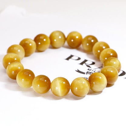 Mythstones  Anxiety Stress Healing Crystal Tiger Eye Bead Bracelet