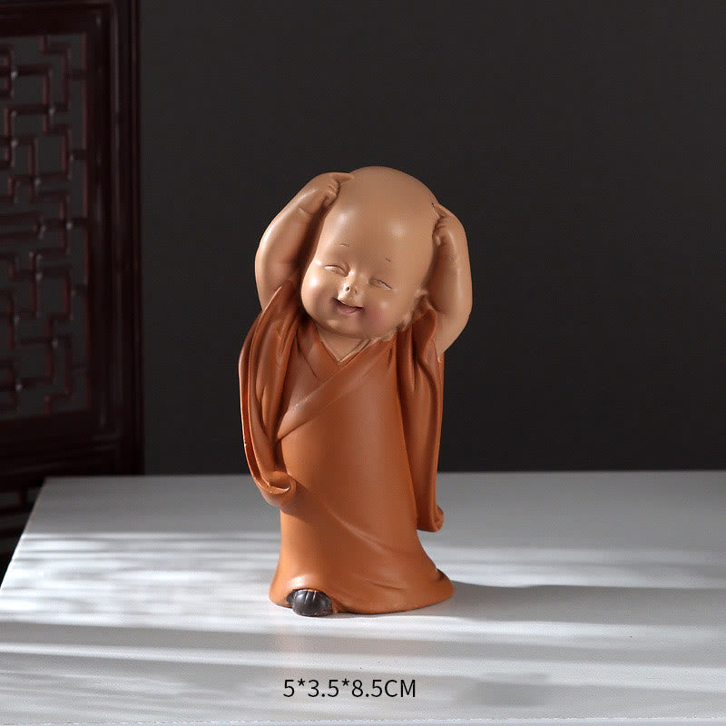 Mythstone Small Mini Meditation Praying Monk Serenity Resin Home Decoration