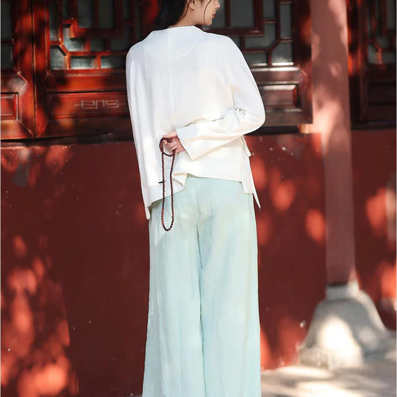 Mythstone Long Sleeve Jacket Shirt Top Wide Leg Pants Zen Tai Chi Yoga Meditation Clothing