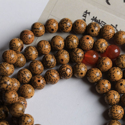 Mythstone 108 Mala Beads Bodhi Seed Red Agate Auspiciousness Bracelet