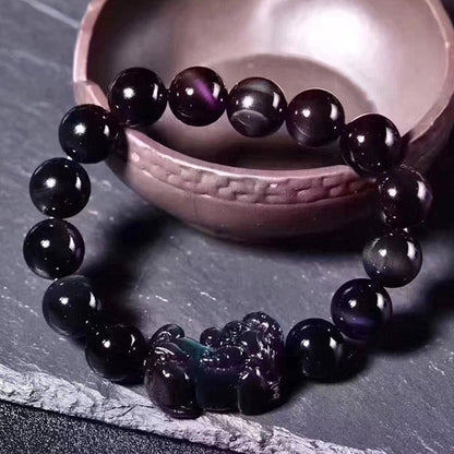 Mythstone FengShui PiXiu Rainbow Obsidian Luck Bracelet