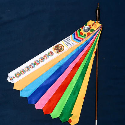 Mythstone Tibetan Eight Auspicious Symbols Lucky Arrow Home Decoration Prayer Flag