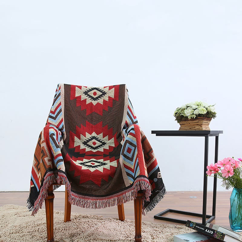 Mythstone Tibetan Geometric Hand-Dyed Craftsman Blanket