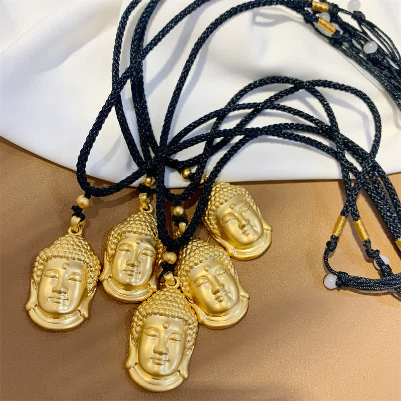 Mythstone Gold Buddha Copper Wealth Necklace Pendant