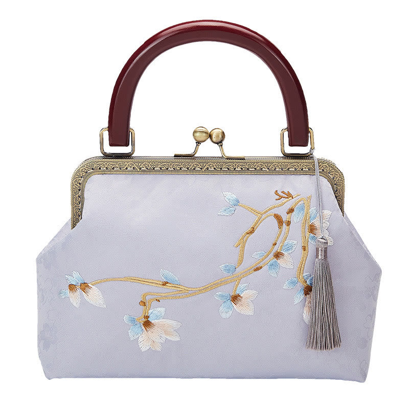 Mythstone Flower Embroidery Handbag Crossbody Bag